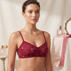 Premium Floral Cotton Non-Padded Bra