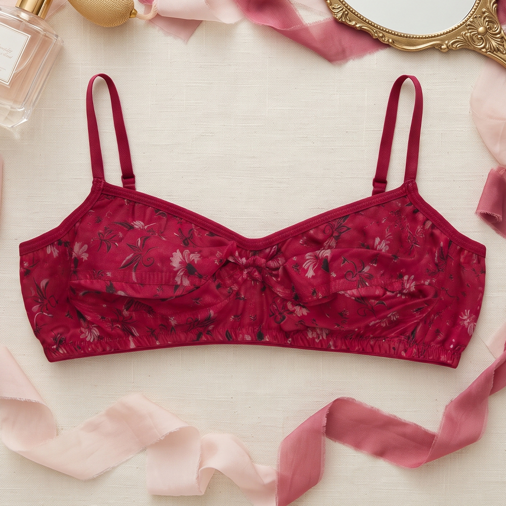 Premium Floral Cotton Non-Padded Bra