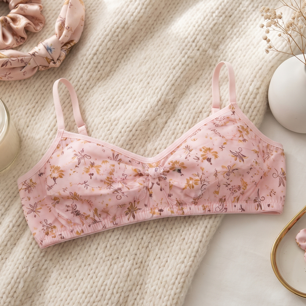 Premium Floral Cotton Non-Padded Bra
