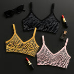 Pack Of 3 Women’s Zebra Print Cotton Bralette – Non-Padded | Soft, Stretchable & Stylish Everyday Bra